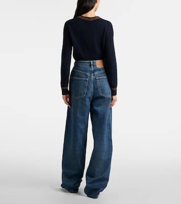 Jeans a gamba larga e vita alta | Prada