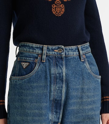 Jeans a gamba larga e vita alta | Prada