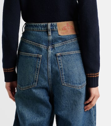 Jeans a gamba larga e vita alta | Prada