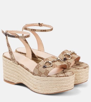 Alpargatas con cuña Lady con Horsebit y GG | Gucci