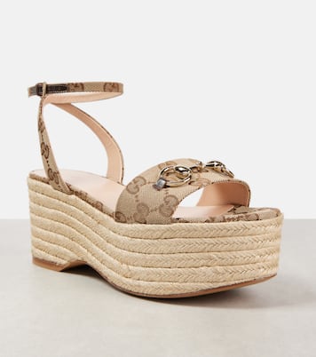 Alpargatas con cuña Lady con Horsebit y GG | Gucci