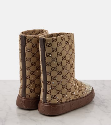 GG Canvas crystal-embellished boots | Gucci