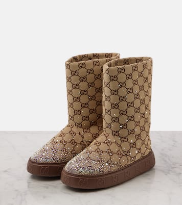 GG Canvas crystal-embellished boots | Gucci