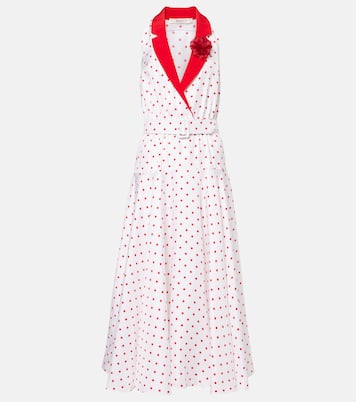 Vestido midi en sarga de seda con lunares | Rodarte