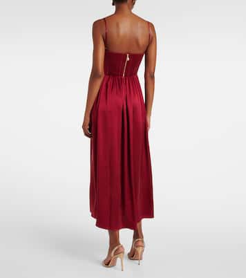 Abito midi in raso di seta | Zimmermann