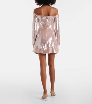 Sequined off-shoulder minidress | Self-Portrait