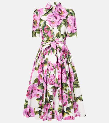 Robe midi en coton à fleurs | Dolce&Gabbana