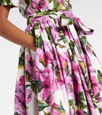 Robe midi en coton à fleurs | Dolce&Gabbana