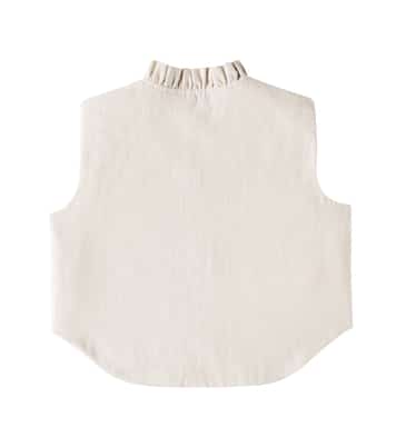 Gilet Sugy in lino con volant | Donsje