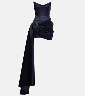 Vestido con corsé de algodón y seda | Alex Perry