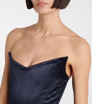 Vestido con corsé de algodón y seda | Alex Perry