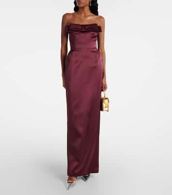 Sisu bow-detail satin gown | The New Arrivals Ilkyaz Ozel