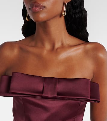 Sisu bow-detail satin gown | The New Arrivals Ilkyaz Ozel