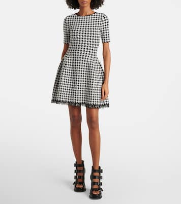 Abito corto in jacquard pied-de-poule | McQueen
