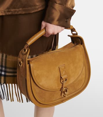 Borsa a spalla Clip Messanger in suede | Burberry
