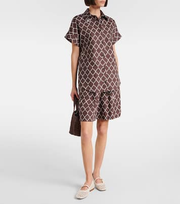 Bermuda Ululato in cotone a vita alta  | Max Mara