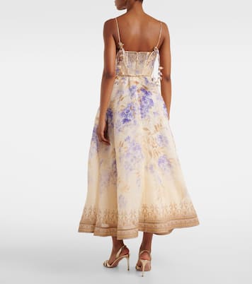 Abito midi Dawning in lino e seta | Zimmermann