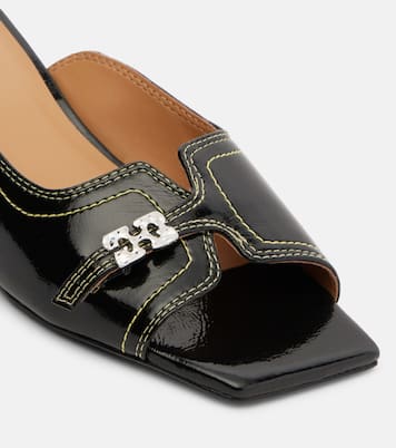 Wedge-Pantoletten Butterfly aus Leder | Ganni