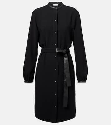 Hemdblusenkleid mit Lederimitat | Vince