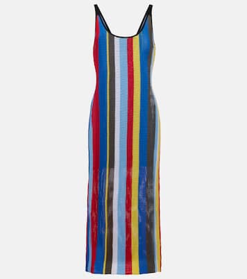 Vestido midi Jessica de croché a rayas | Staud