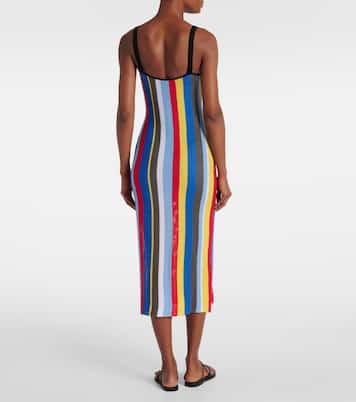 Vestido midi Jessica de croché a rayas | Staud