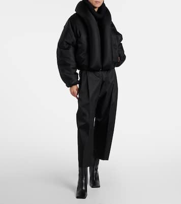 Cropped high-rise satin tapered pants | Alaïa