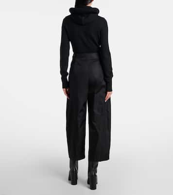 Cropped high-rise satin tapered pants | Alaïa