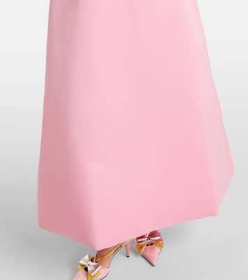 Vestido largo Rianne con aplique floral | Leo Lin