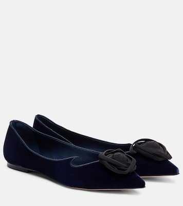 I Love Vivier Rose velvet ballet flats | Roger Vivier