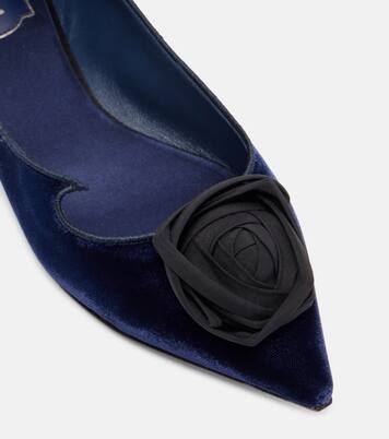 I Love Vivier Rose velvet ballet flats | Roger Vivier