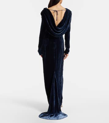 Ivette draped velvet gown | Rotate