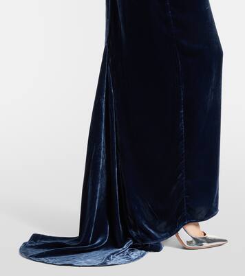 Ivette draped velvet gown | Rotate