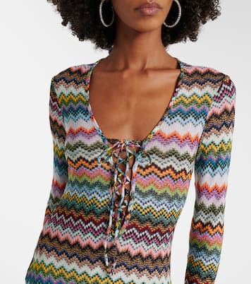 Vestido largo de lamé en zigzag | Missoni