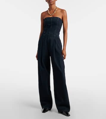 Agyness denim bustier jumpsuit | Agolde