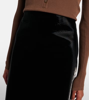 Croc-effect leather pencil skirt | Gucci