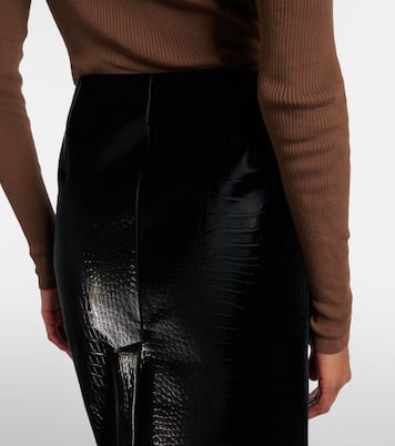 Croc-effect leather pencil skirt | Gucci