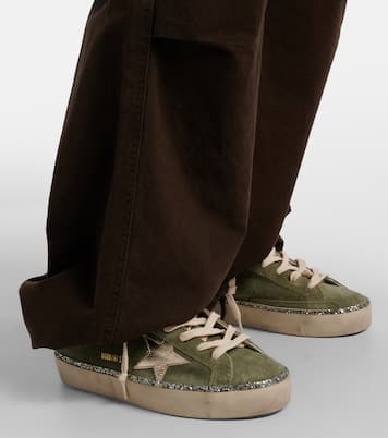Hi Star glitter-trimmed suede sneakers | Golden Goose