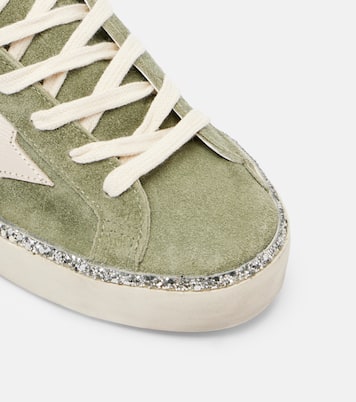 Hi Star glitter-trimmed suede sneakers | Golden Goose
