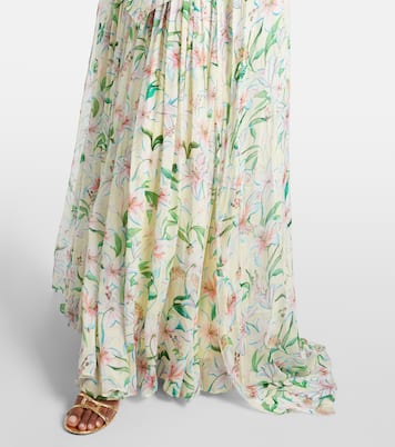 Draped floral caped gown | Là Fuori