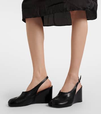 Sandali slingback Tabi in pelle con zeppa | Maison Margiela