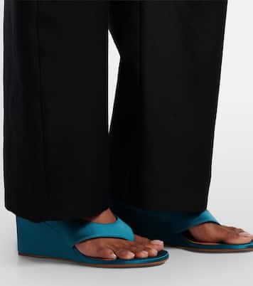 Cube satin wedge thong sandals | Alaïa