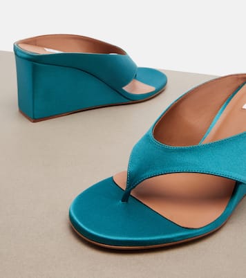 Cube satin wedge thong sandals | Alaïa
