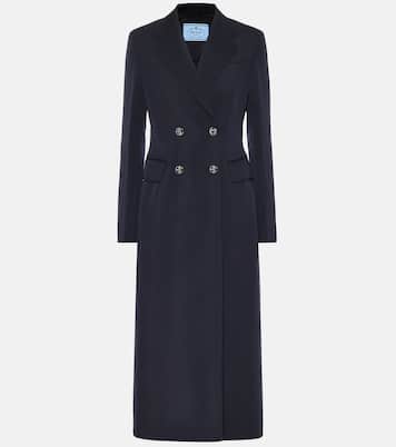 Double-breasted gabardine wool coat | Prada