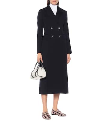 Double-breasted gabardine wool coat | Prada