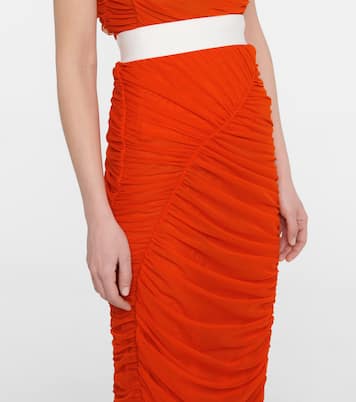 Ruched mesh midi skirt | Dries Van Noten