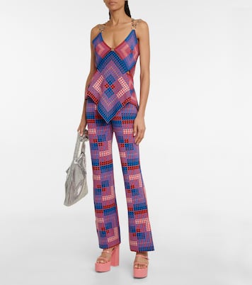 High-rise flared jacquard pants | Rabanne
