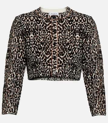 Cardigan cropped in maglia jacquard | Alaïa