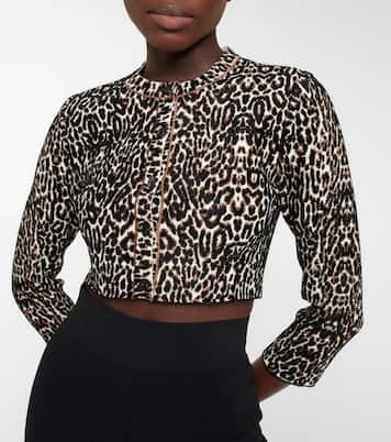 Cardigan cropped in maglia jacquard | Alaïa