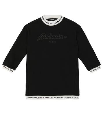 Felpa in cotone con logo | Balmain Kids