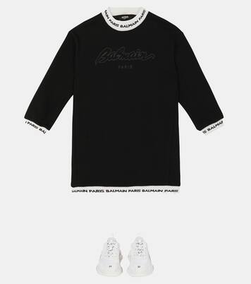 Felpa in cotone con logo | Balmain Kids